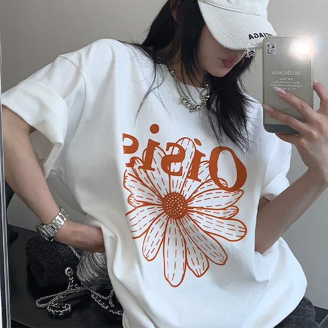 feichaiyoulaile全2色ビックシルエット半袖Tシャツ