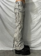 "unknown" Bleach Lace-up Flared Denim