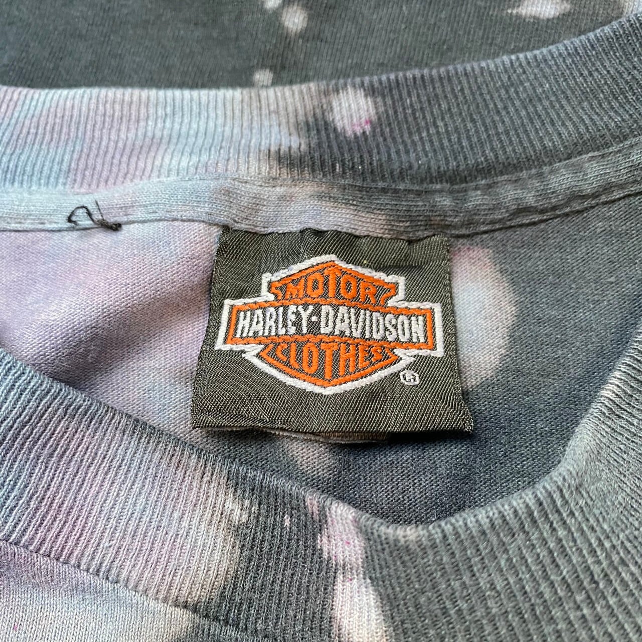 ビッグサイズ 90年代 USA製 Harley-Davidson ハーレーダビッドソン イーグル 両面プリントTシャツ タイダイ染め ヴィンテージ  メンズ2XL相当 古着 シングルステッチ バックプリント 90s ビンテージ ヴィンテージ モーターサイクル バイクTシャツ チャコールブラック 墨黒 