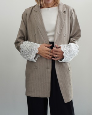 【新作アイテム送料無料】lace-cuff tailored jacket