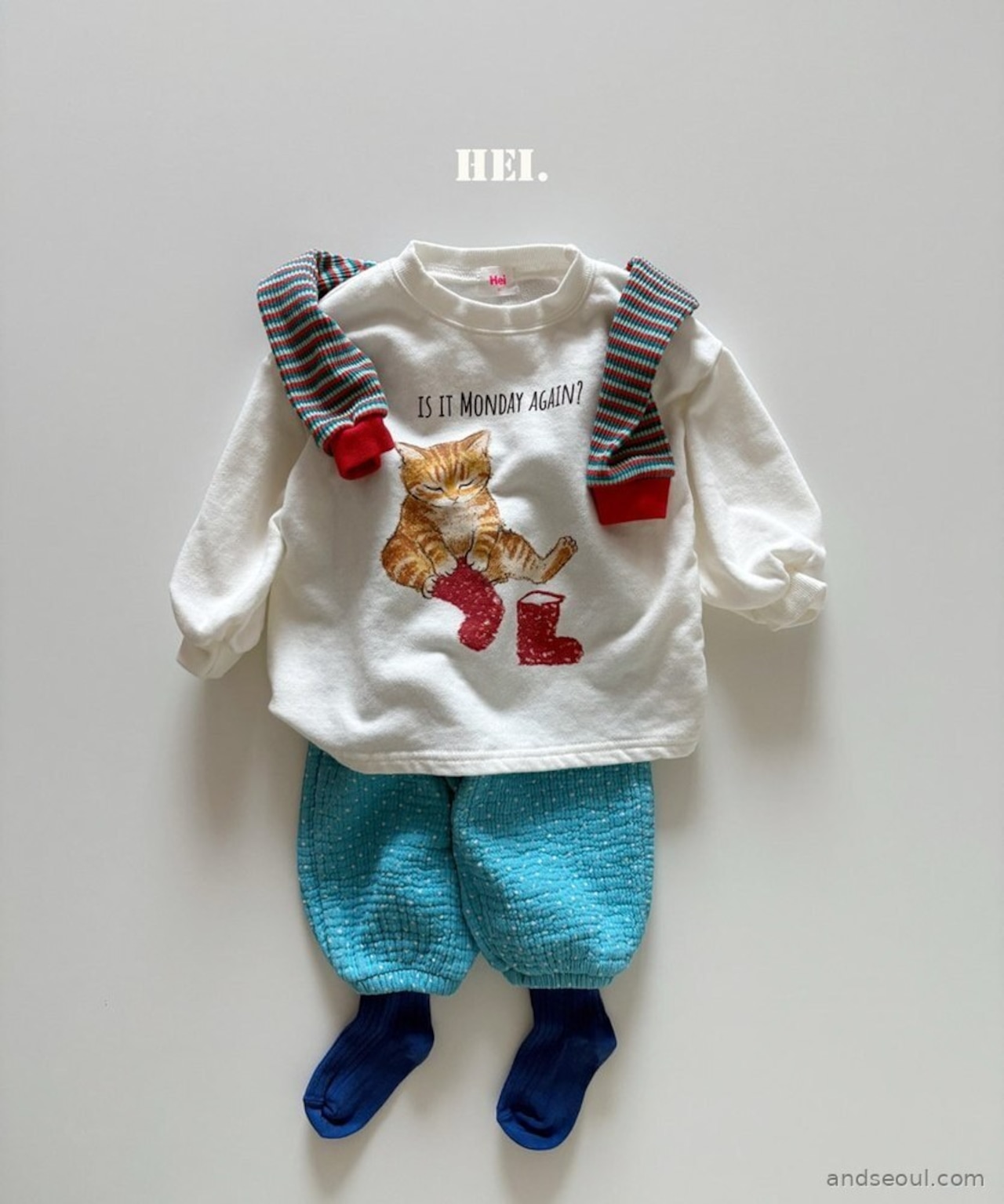 【取寄/韓国直送】Hei にゃんこロングTシャツ |秋服|韓国子供服|26/AT