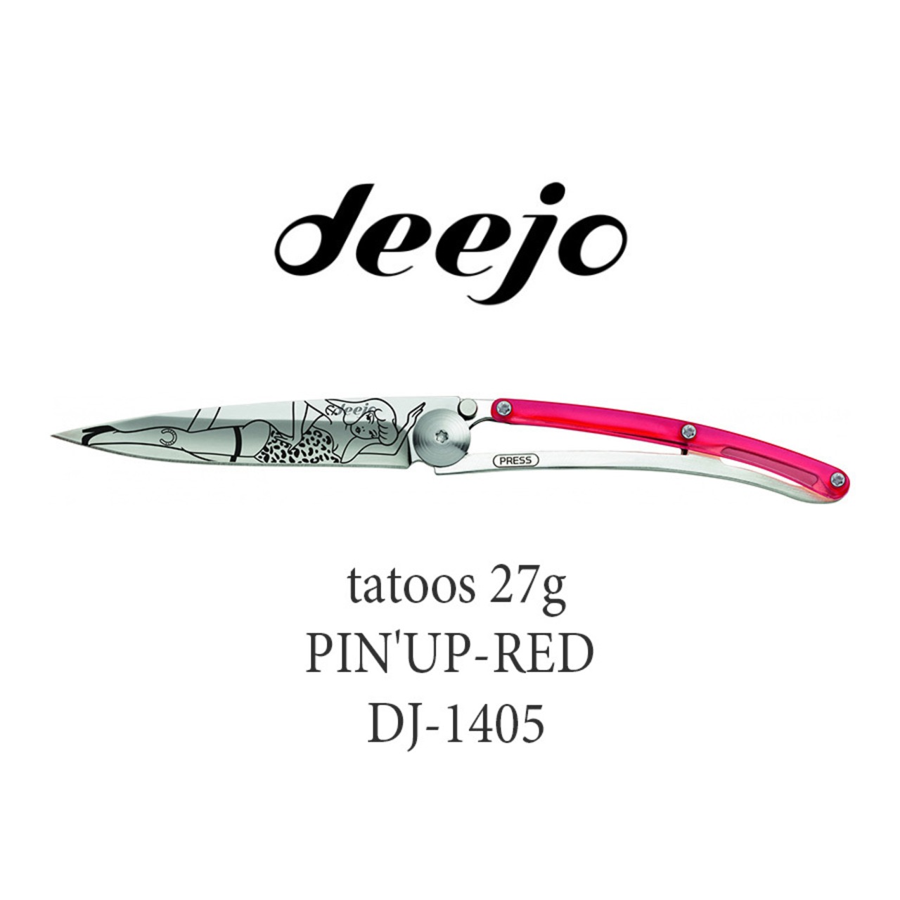 Deejo(ディージョ)　tatoos 27g アウトドア 折りたたみ ポケットナイフ