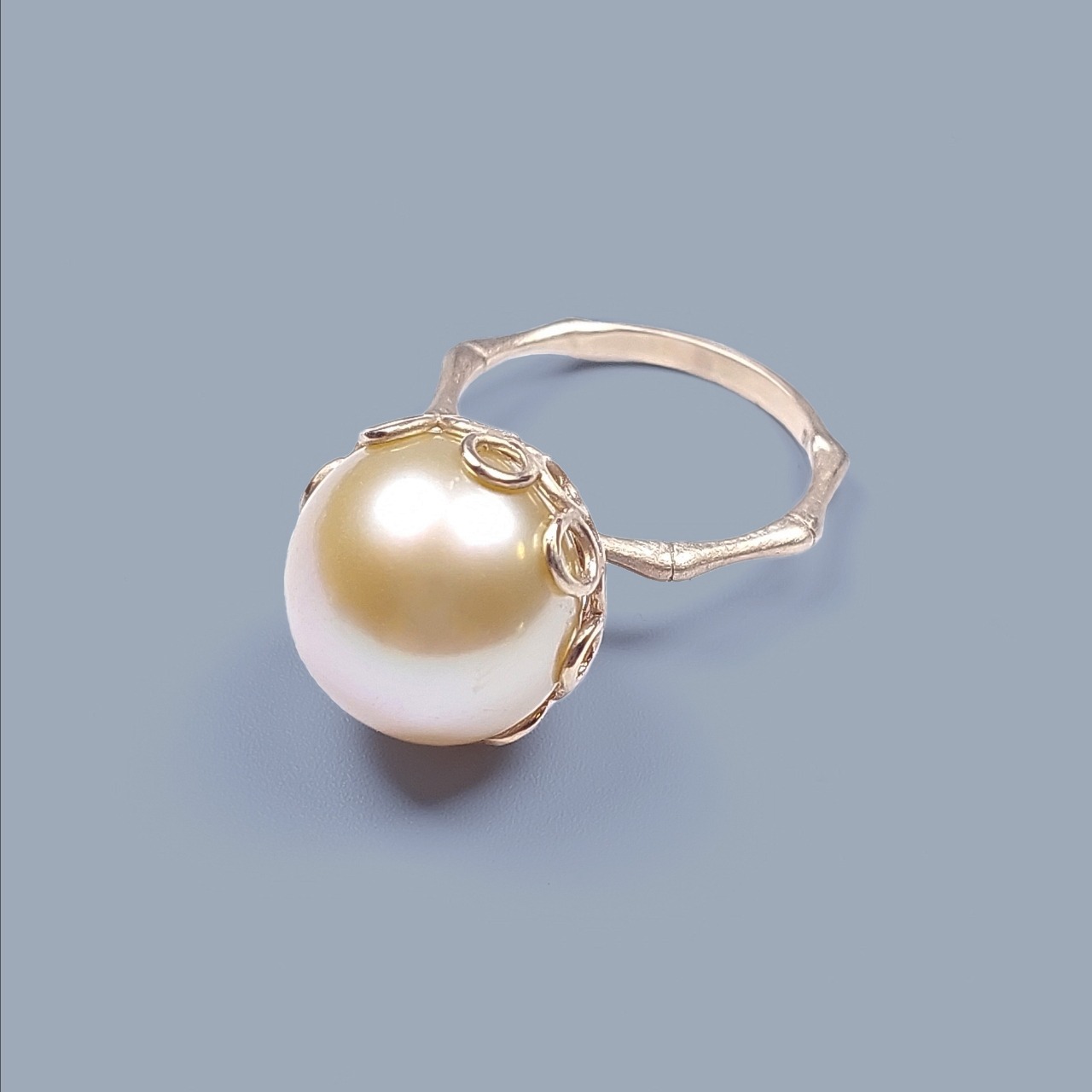 K10 South Sea Gold Pearl Ring (円窓)