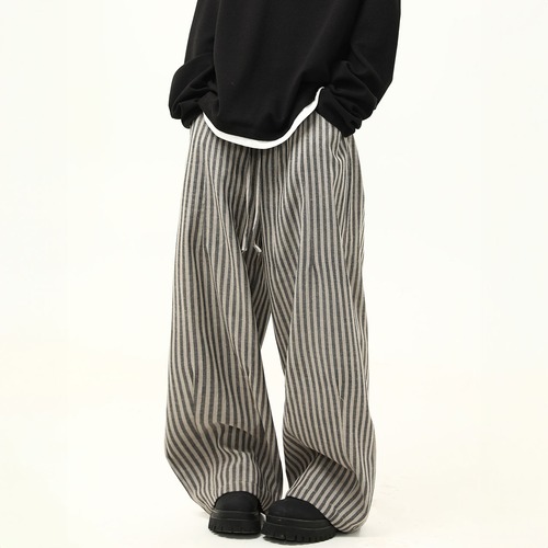 ストライプリラックスルーズパンツ 2col   R00579