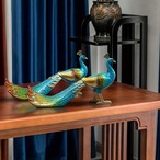 クジャク 置物 オブジェ 創造的な孔雀 リビングルーム装飾品 ワインキャビネット テレビキャビネット モダンな家具の装飾 ギフト
