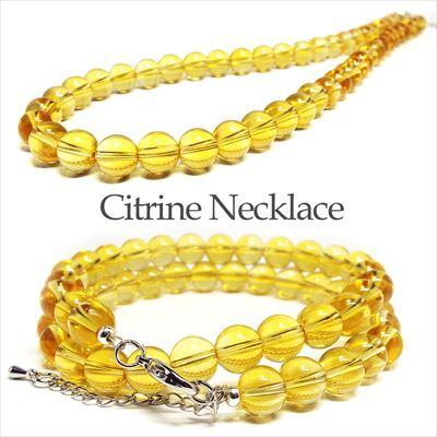 シュシュ ヘアゴム パワーストーン シトリン×クラック水晶 シトリン