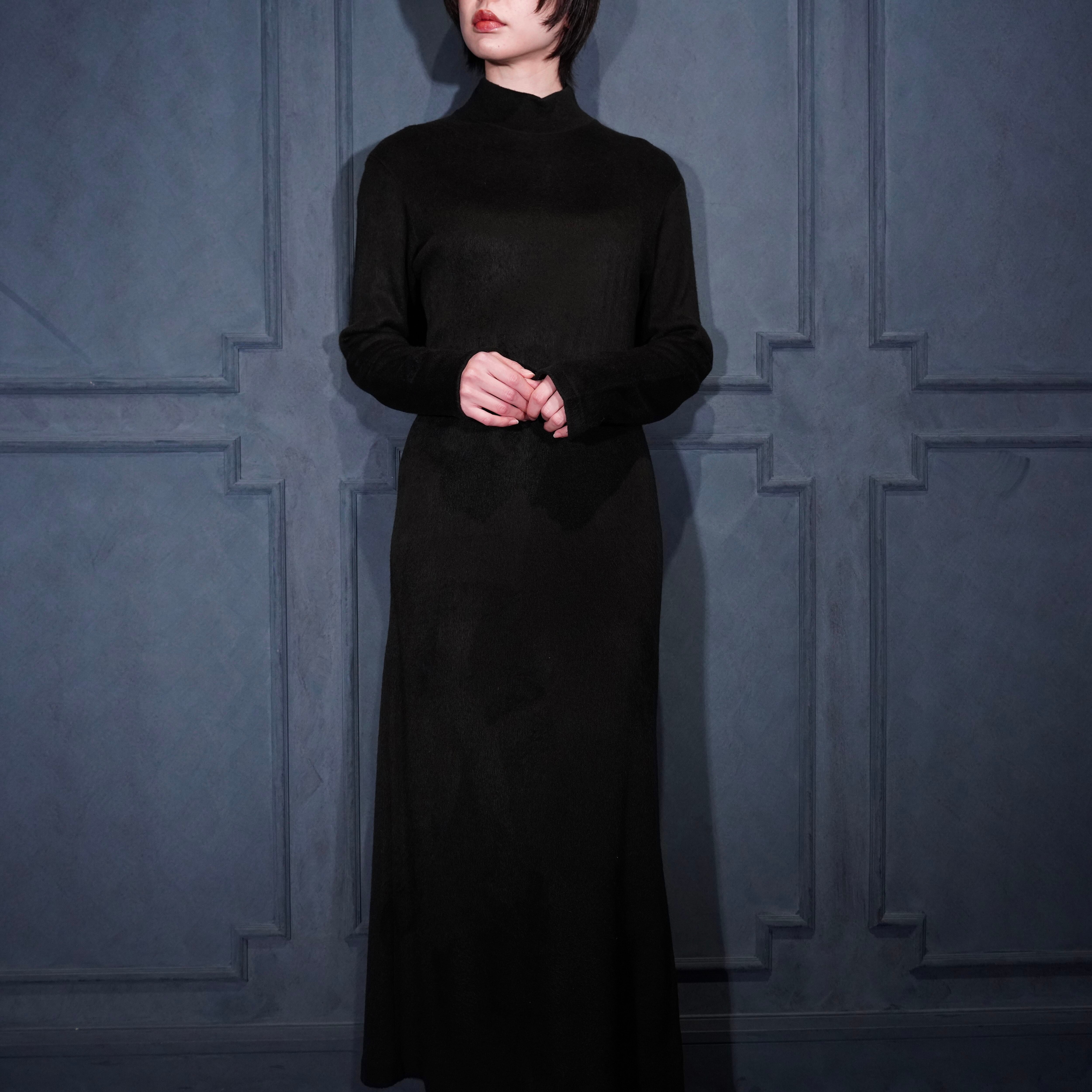 YOHJI YAMAMOTO NOIR HIGH NECK KNIT LONG ONE PIECE/ヨウジヤマモト