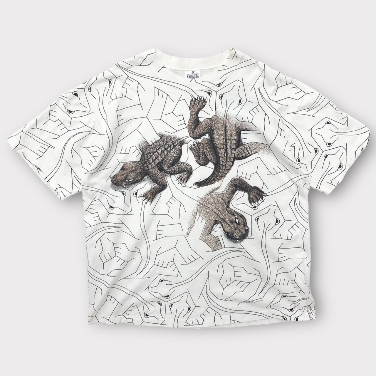 90s MC ESCHER 7/10 US 騙し絵 L相当 T-SHIRT | hartwellspremium.com