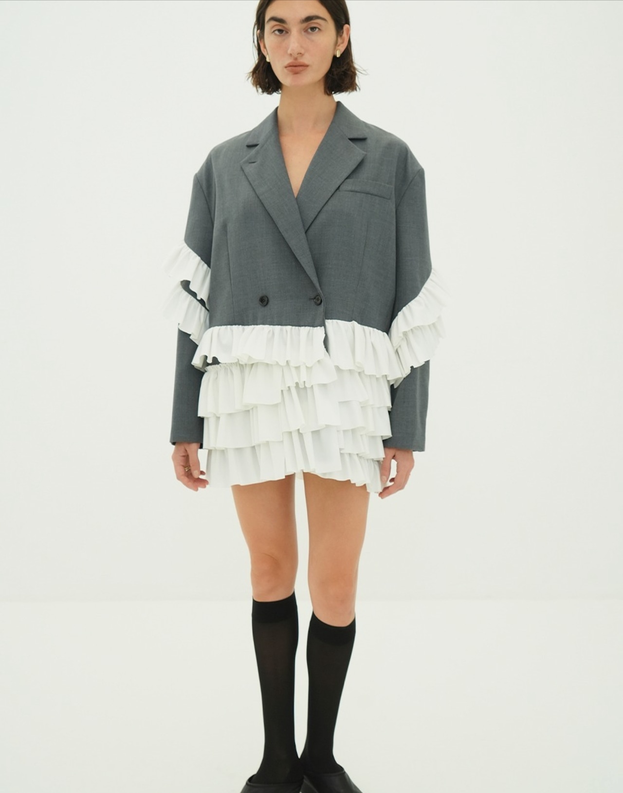 CLANE FRILLED TAILORED JACKET