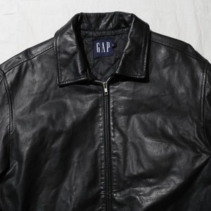 L 90s 00s OLD GAP アルミジップ レザージャケット オールドギャップ