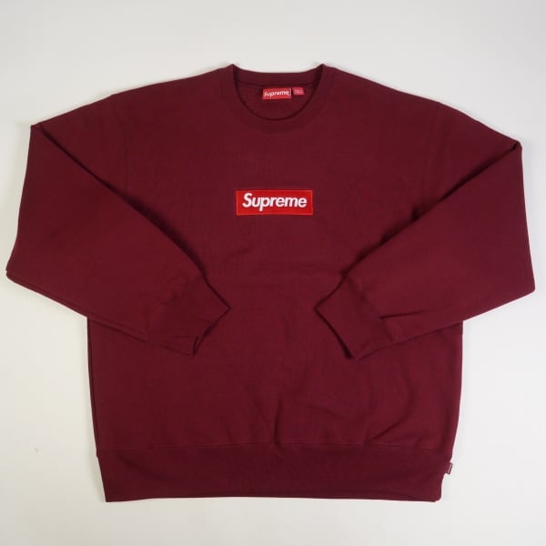 シュプリーム Supreme Box Logo Crewneck エンジ XXL-