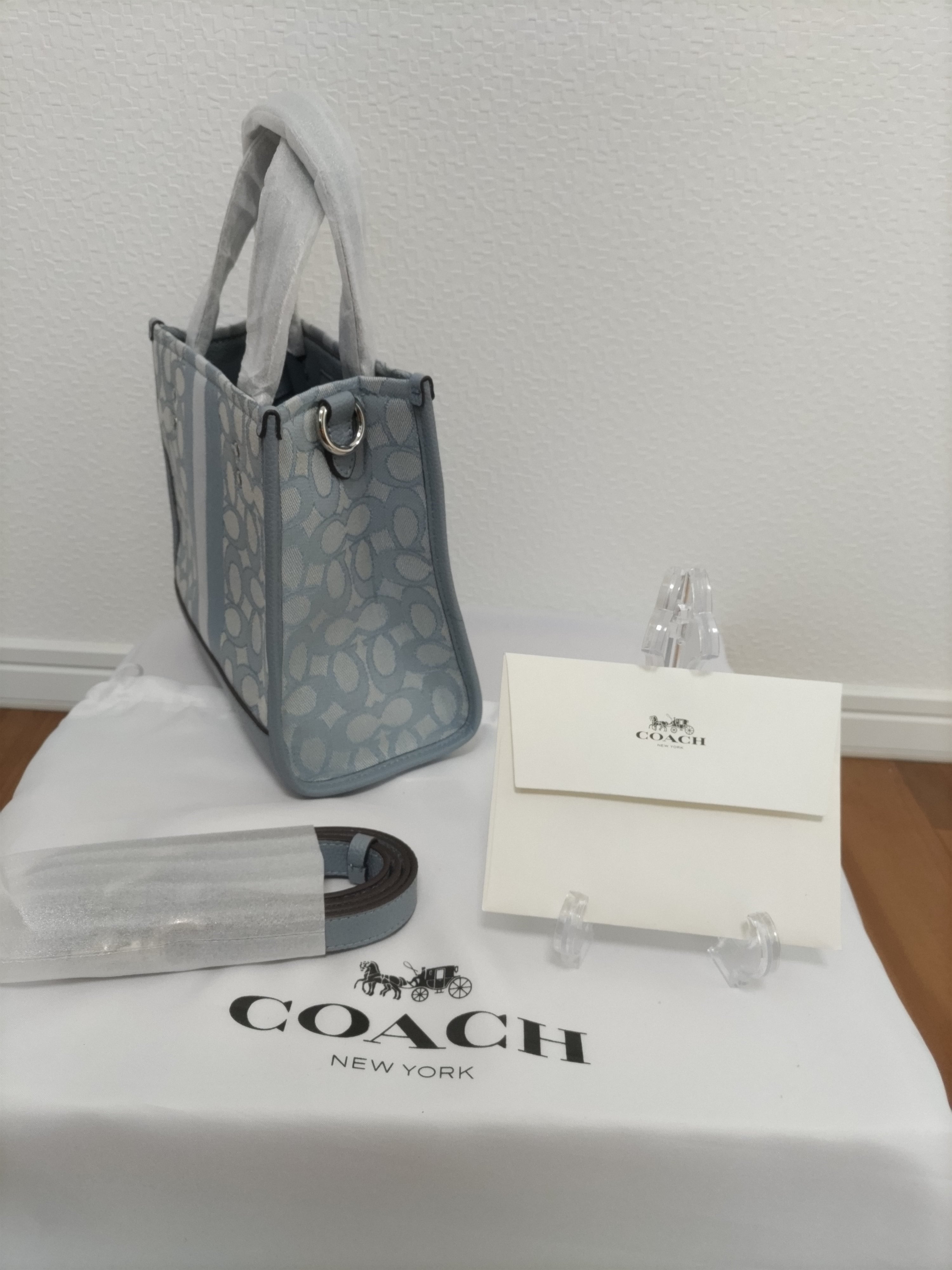 COACH コーチ 最新 トートバッグ ハンド ショルダー ブルー デンプシー新作