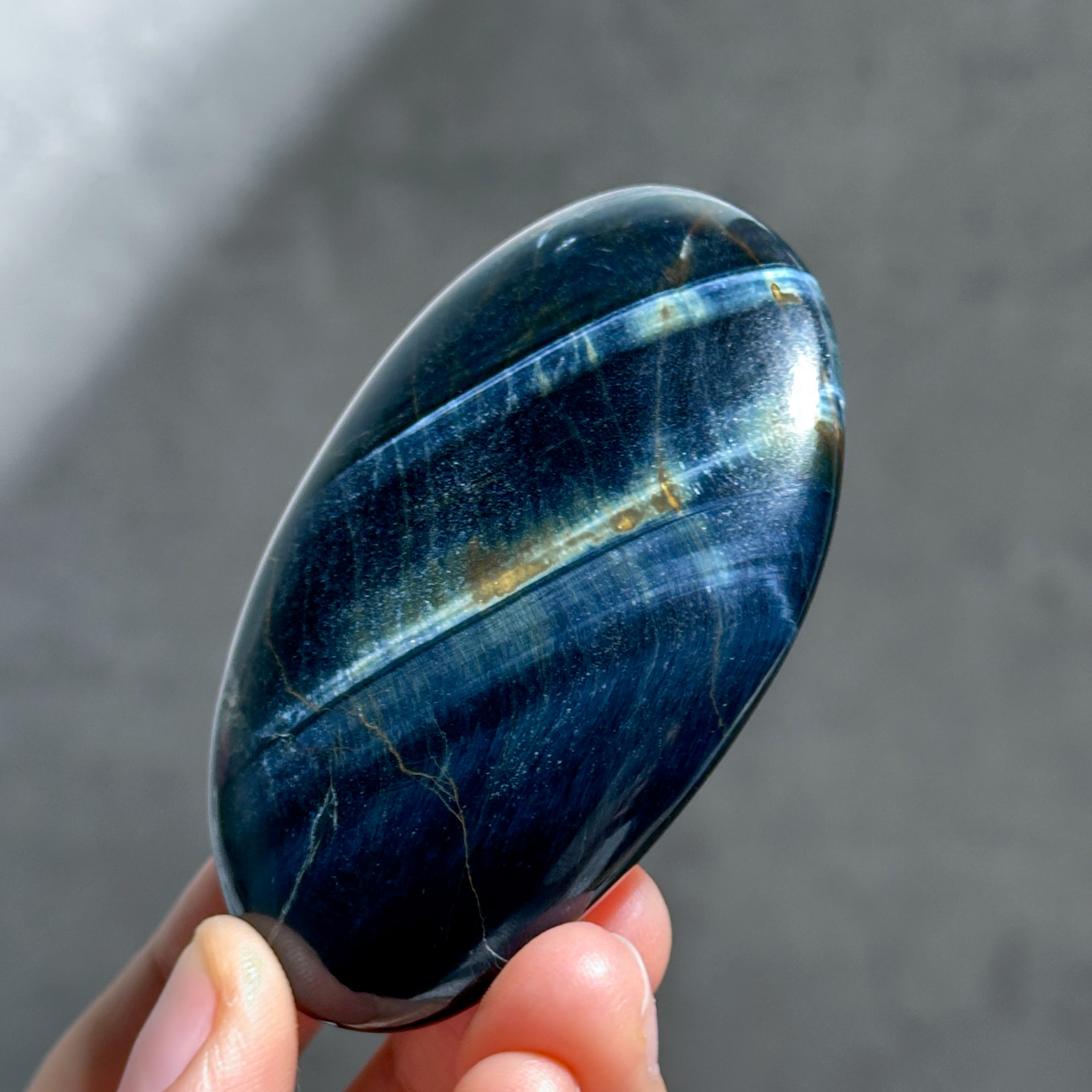 ブルータイガーアイ パーム 24◇ Blue Tiger's eye ◇天然石・鉱物