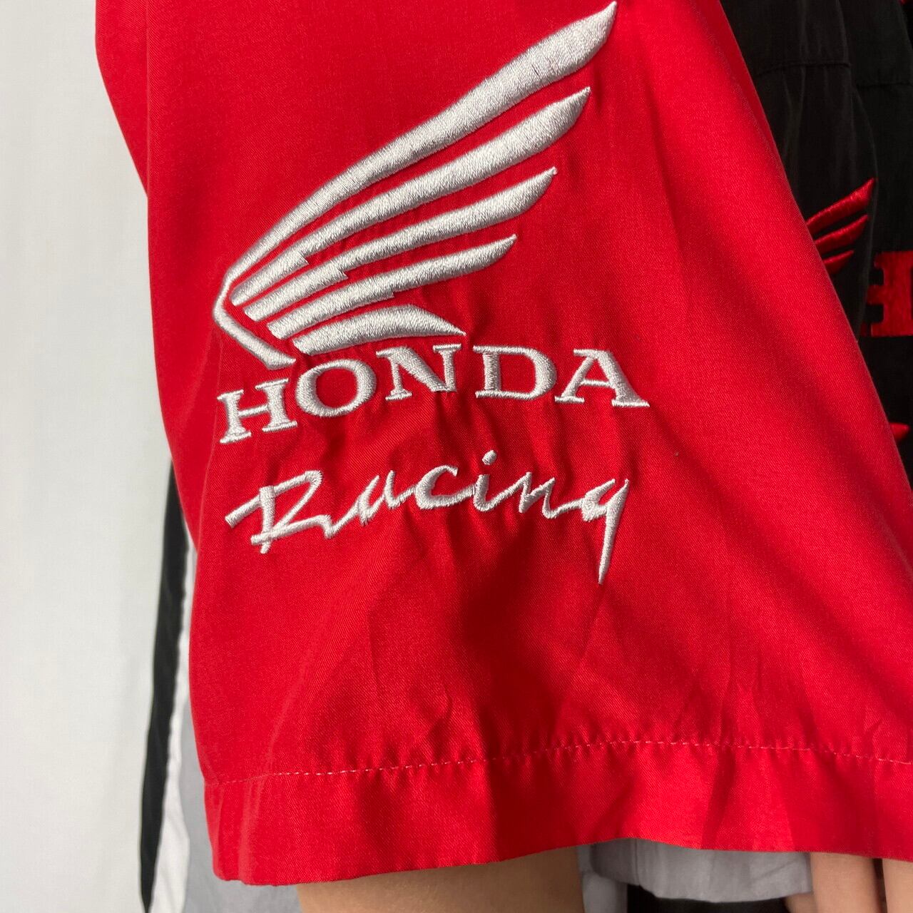 HONDA刺繍ロゴナイロンジャケットレーシングジャケット紺ネイビーL.