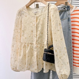 ペプラムブラウス レディース 送料無料 トップス シャツ スカラップ 刺繍 花柄 ペンタゴンネック フレア袖 前開き ブラウス 長袖 フレアスリーブ レース 刺繍 花柄 大人可愛い きれいめ 上品 レトロ キュート ガーリー エレガント 白 ホワイト ボタニカル 体型カバー 高見え 春夏 秋冬 大人 かわいい おしゃれ 普段使い デイリー お呼ばれ お出かけ デート オフィス 通勤 通学 旅行 パーティー 二次会 トレンド アプリコット