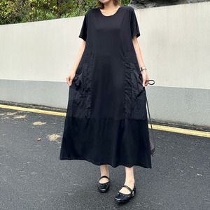 OVERSIZED POCKET SHORT SLEEVE MAXI DRESS M-17539