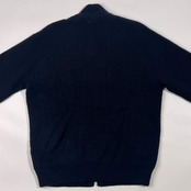 カシミヤ100% TAKASHIMAYA タカシマヤ 中綿 切替 ニット ジャケット M/ネイビー レディース