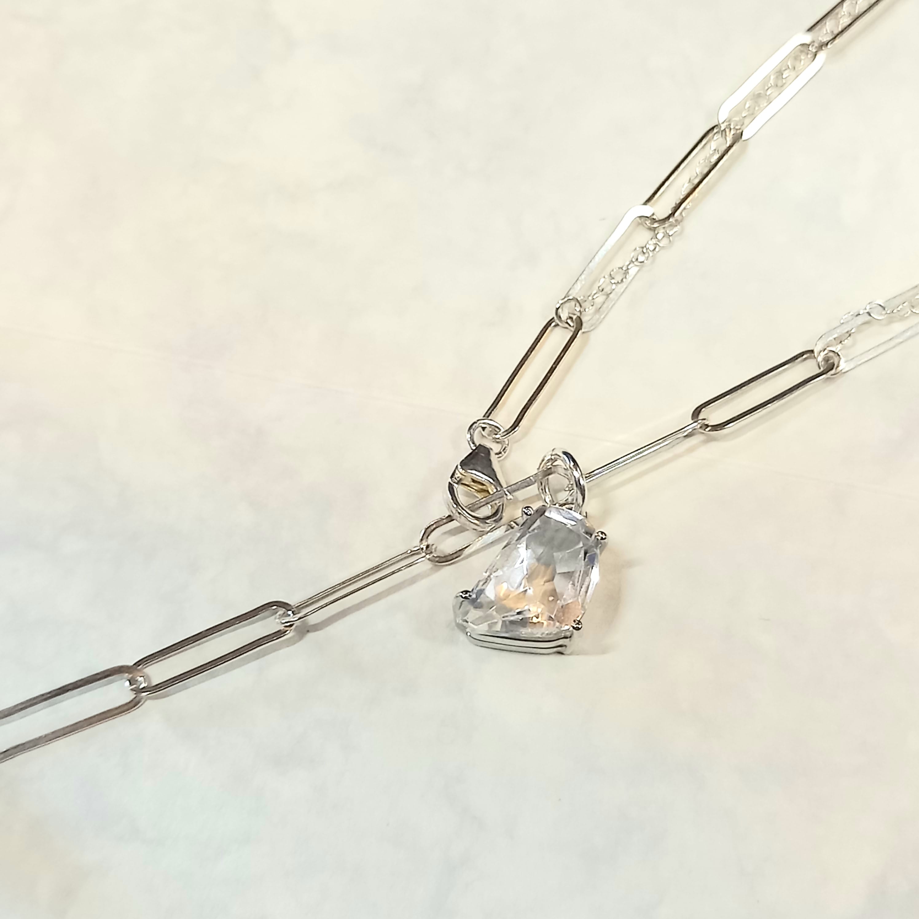 エンチャントシマーSV925ダブルチェーン＆クリスタルのネックレス