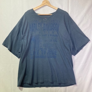 90s Harley-Davidson ディーラー T-Shirt San Diego California ハーレー フェードネイビー 2XL相当 紺 フェード バイカー 半袖 古着 USA製