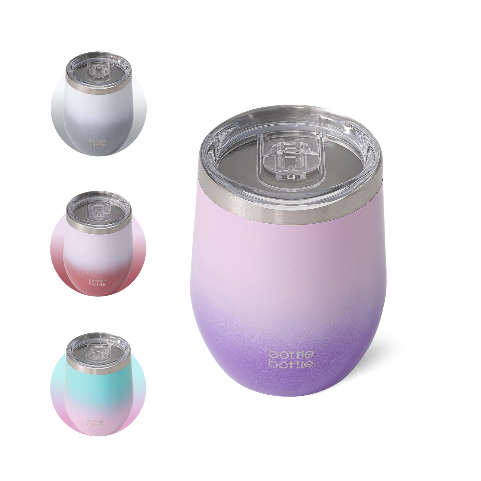 BOTTLE BOTTLE タンブラー 360ml プレゼント ギフト ふた付き 真空断熱 保冷保温 ステンレス コーヒーカップ おしゃれ 贈り物 グラデーション ピンクパープル