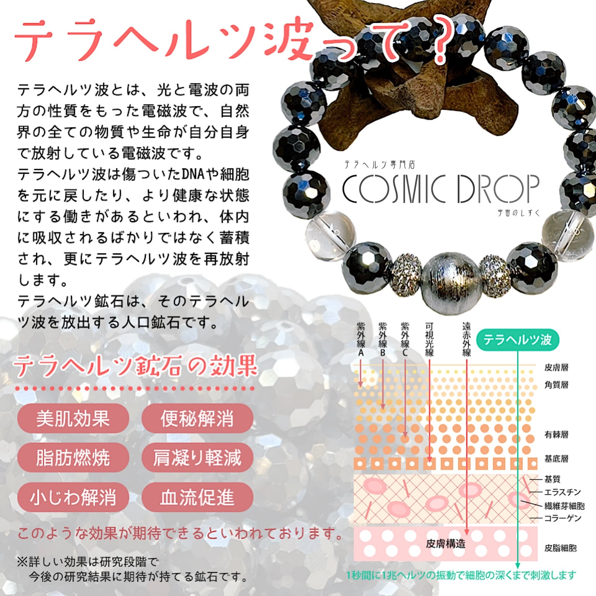 テラヘルツ8mm 64面のブレスレット19cm | テラヘルツ専門店 cosmicdrop