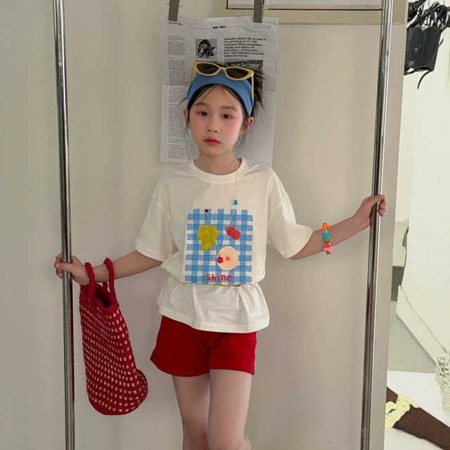【KID】シャインフルーツプリント半袖Tシャツ - 1