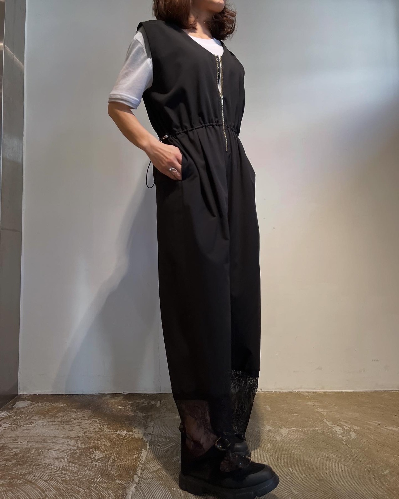 エイミーロウ  Eimee Law 裾レースドロストオールインワン