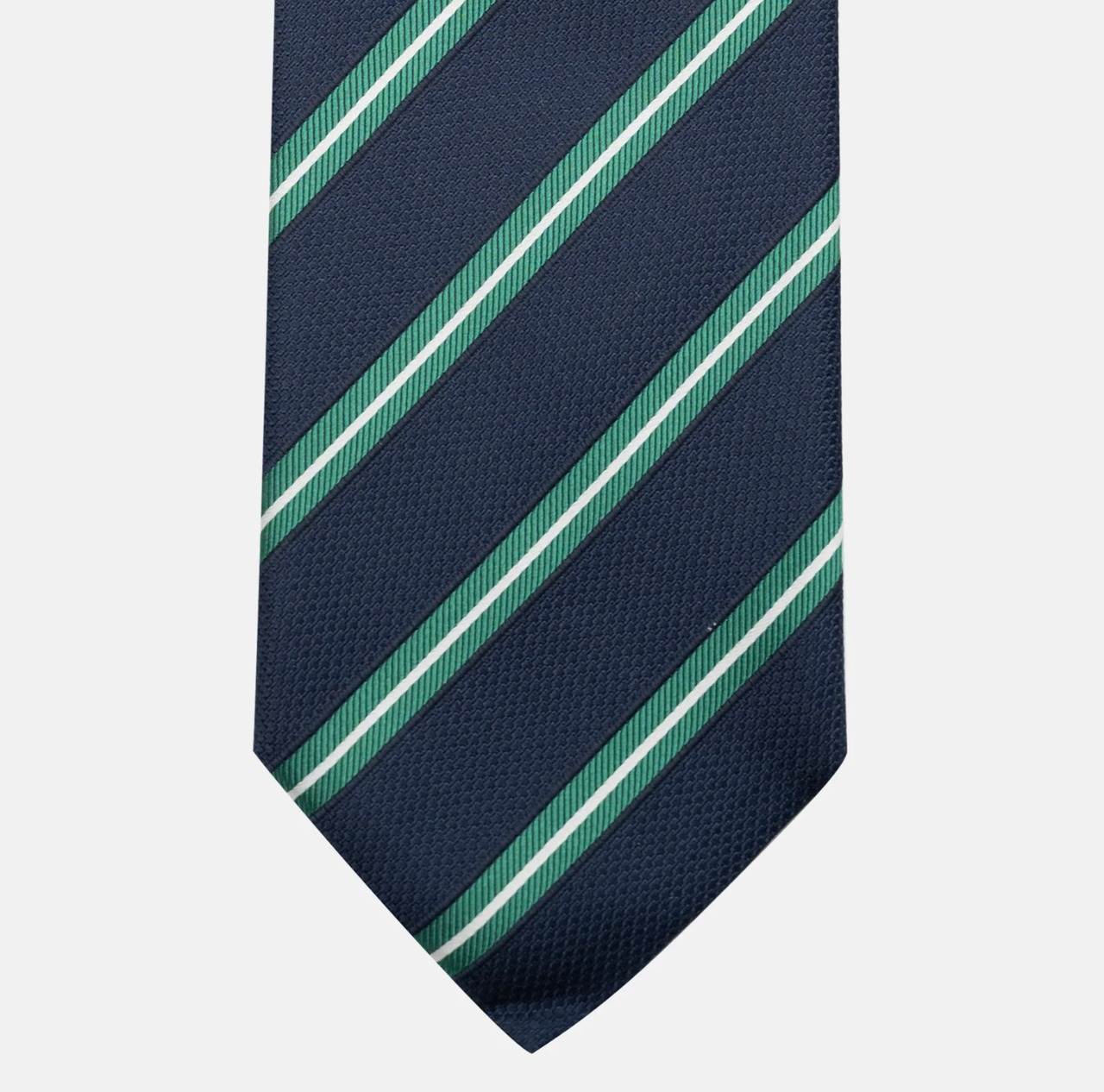 1999 Collection Regimental Heavy Silk Tie, Blue and Green JD05