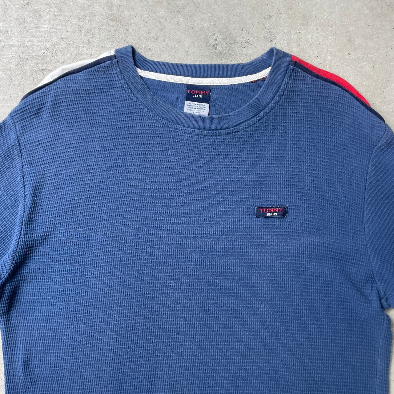 TOMMY JEANS トミージーンズ サーマル ワッフル ロングTシャツ ロンT 