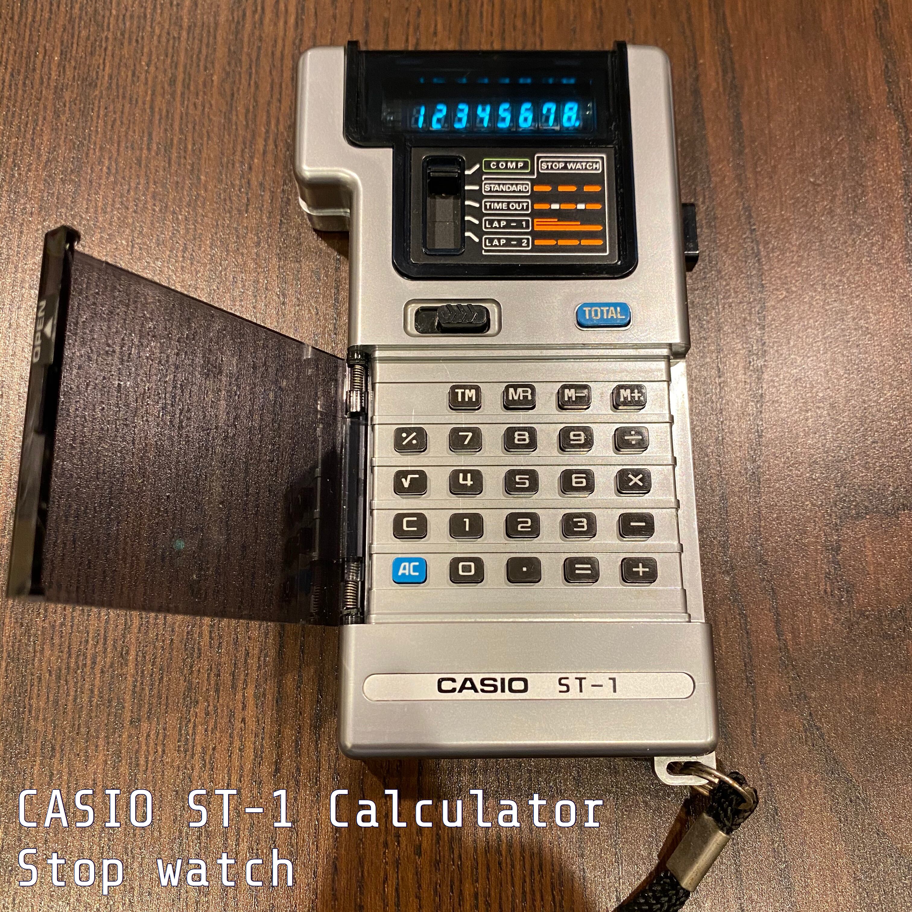 1980年代 CASIO ST-1 電卓とストップウオッチ機能