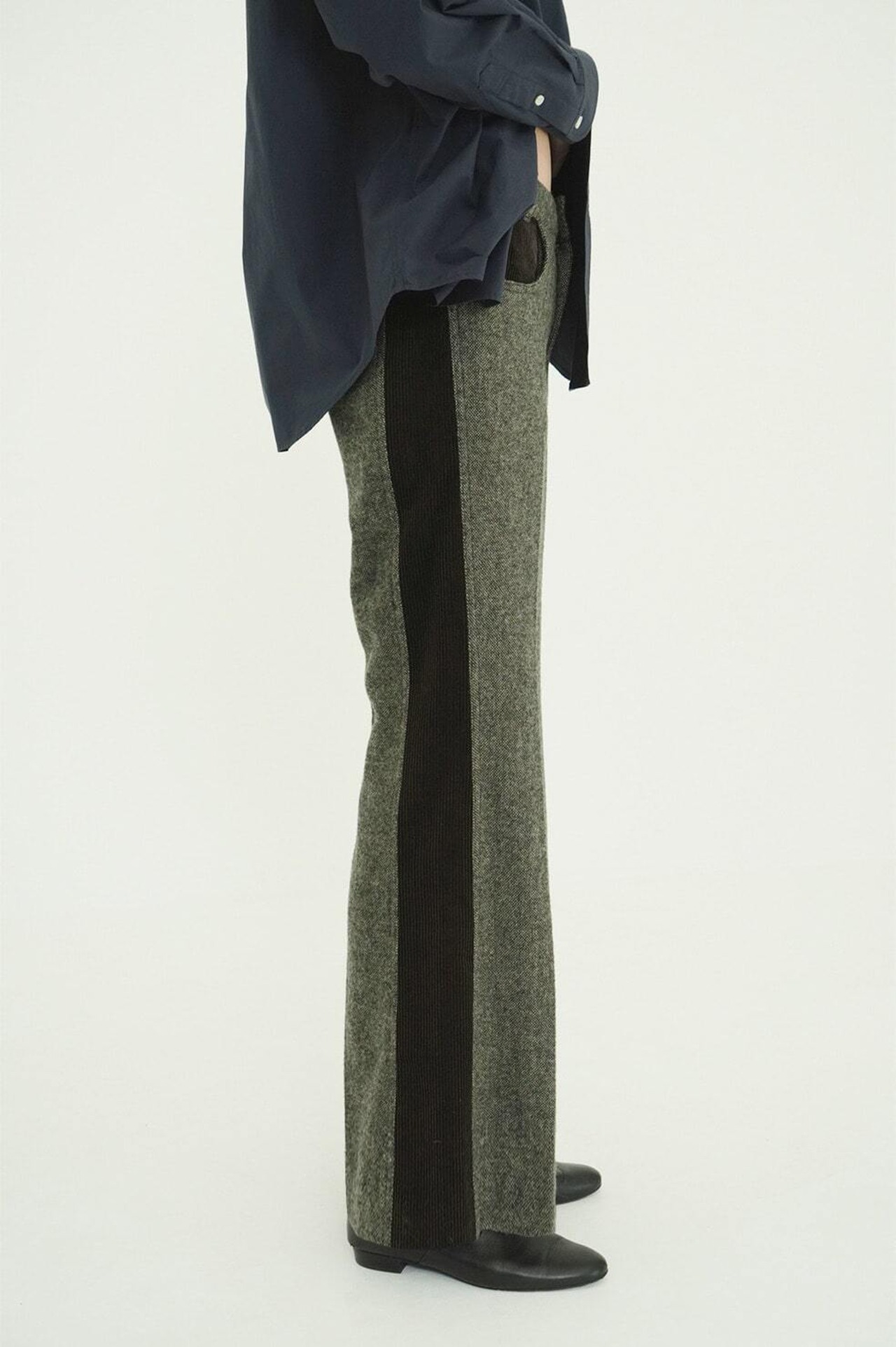 CLANE CORDUROY PANEL MELANGE PANTS