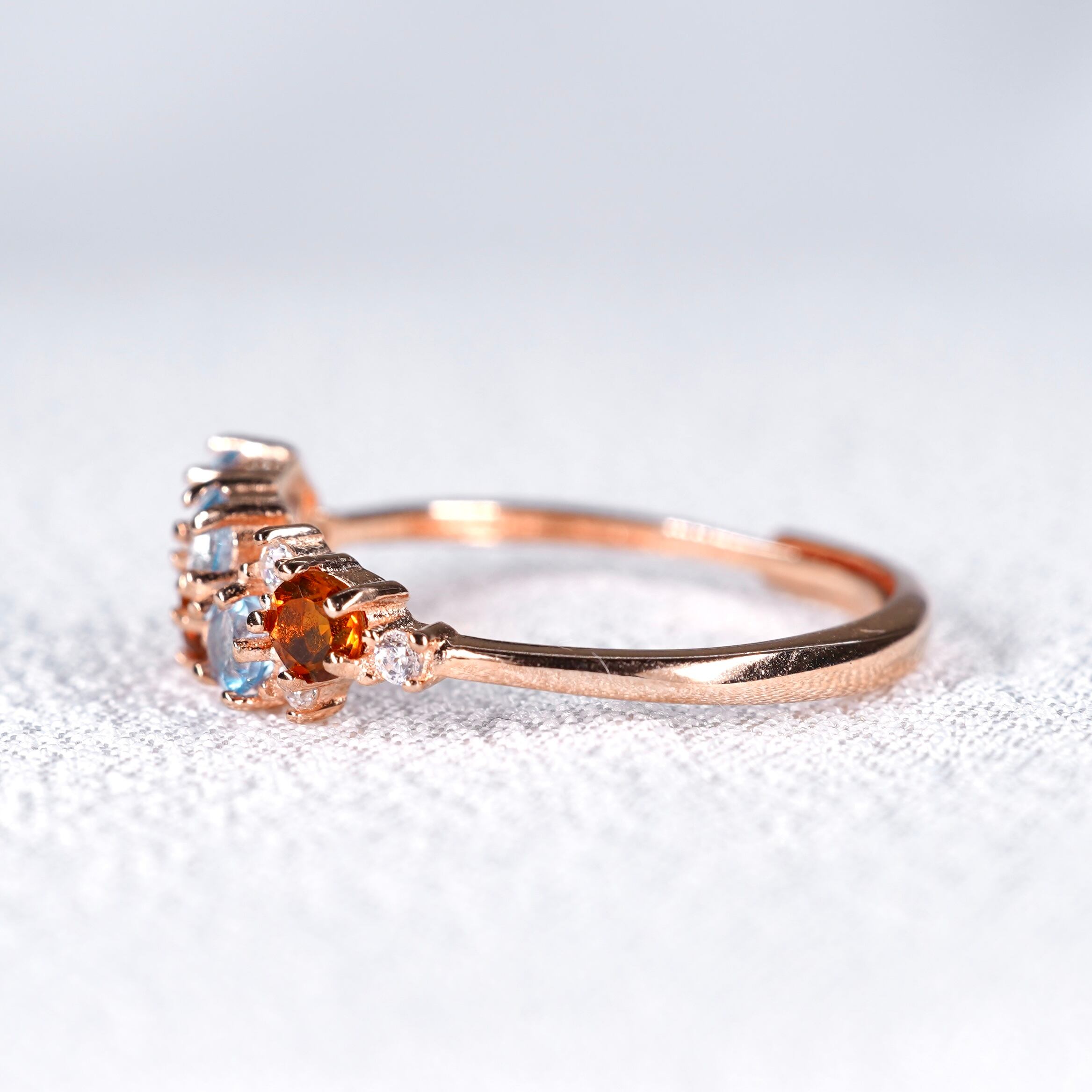 リースRing♦︎ブルートパーズ・シトリン♦︎PGカラー《0209》