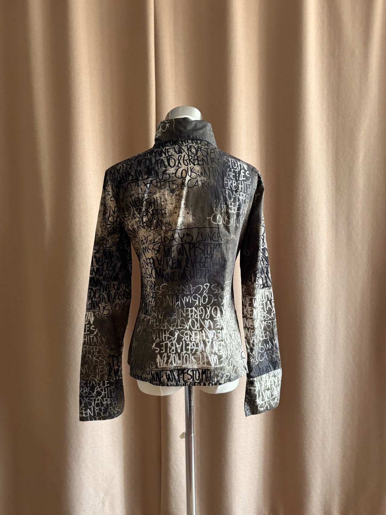 MADE IN ITALY alphabet pattern shirt-4853-8