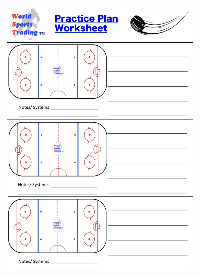 Ice Hockey Practice Plan Worksheet | World Sports Trading TM