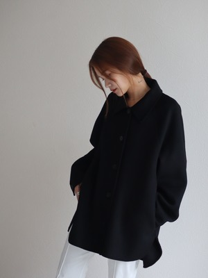 double-faced over shirt coat (black)