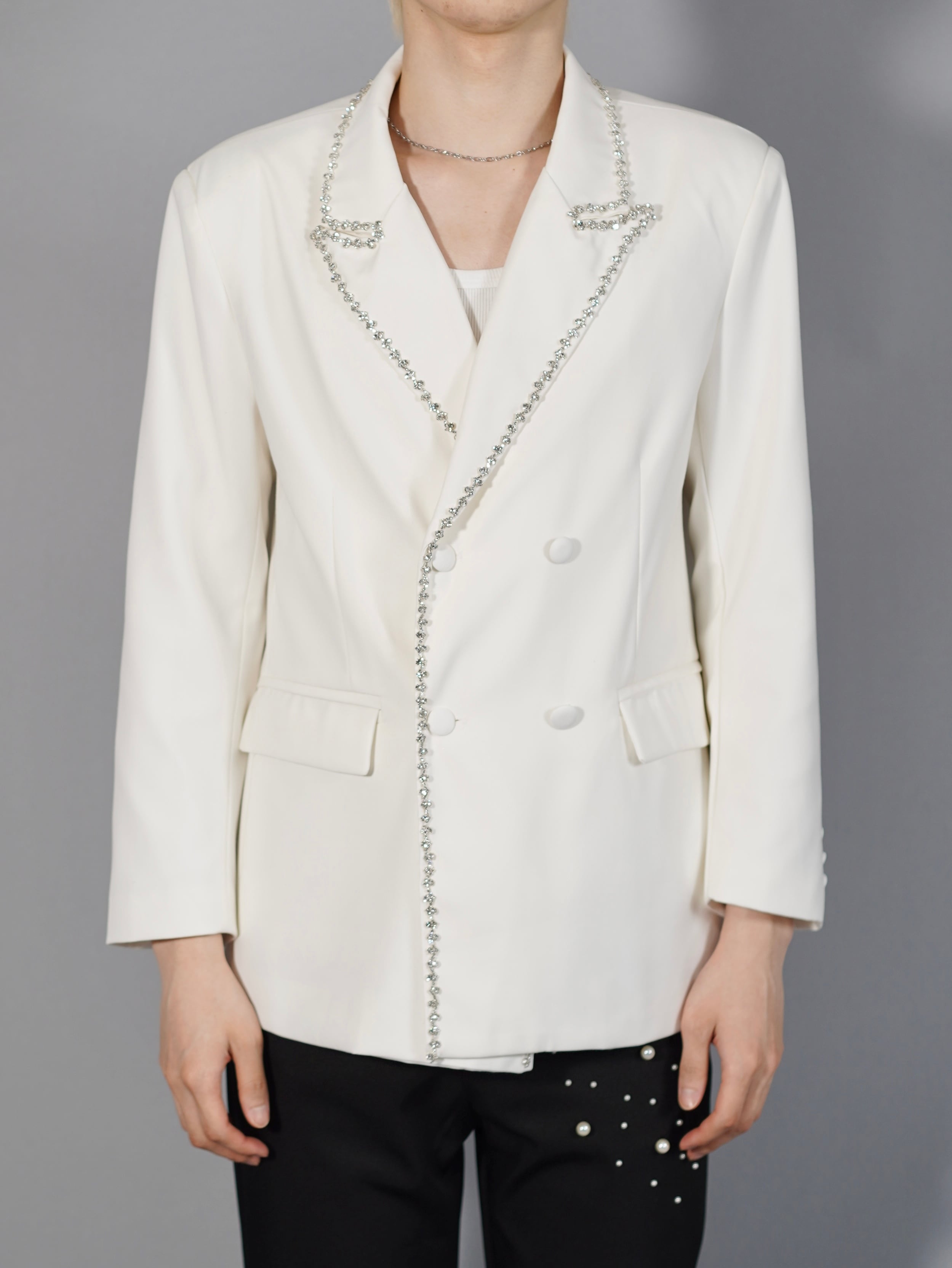 ALUDE SELECT】white gord tweed jacket | 【ALUDE】韓国メンズ