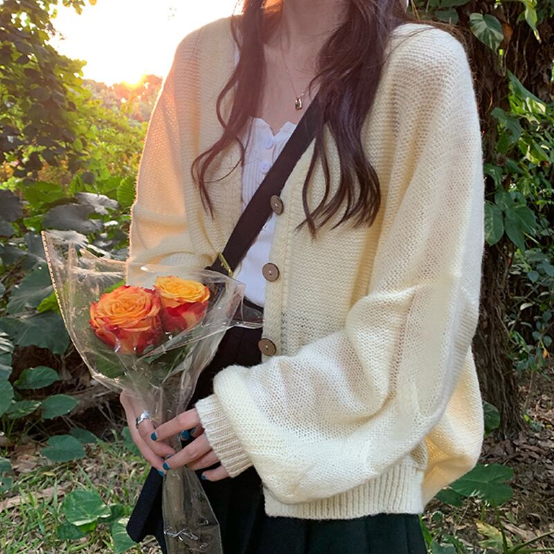 スタイルニットカーディガンジャケット スプリングオータムルーズシャツ ロング 春物 秋物 試着室90466574169