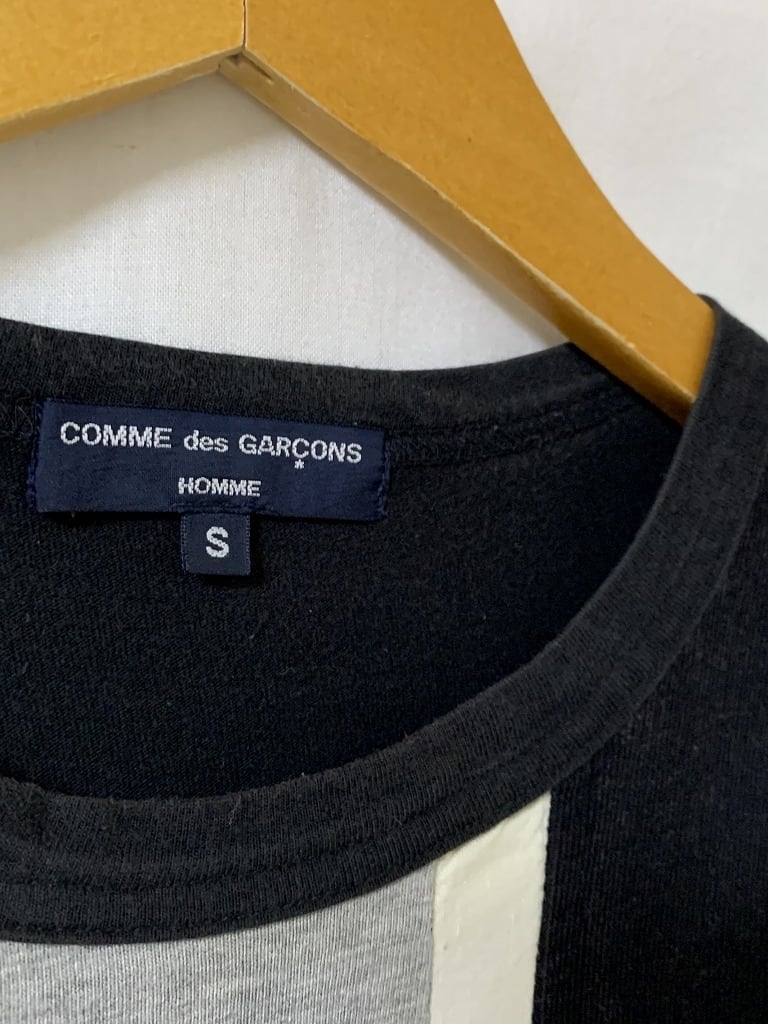 Monotone Switched Design Long Sleeve T-Shirt "COMME des GARÇONS HOMME"