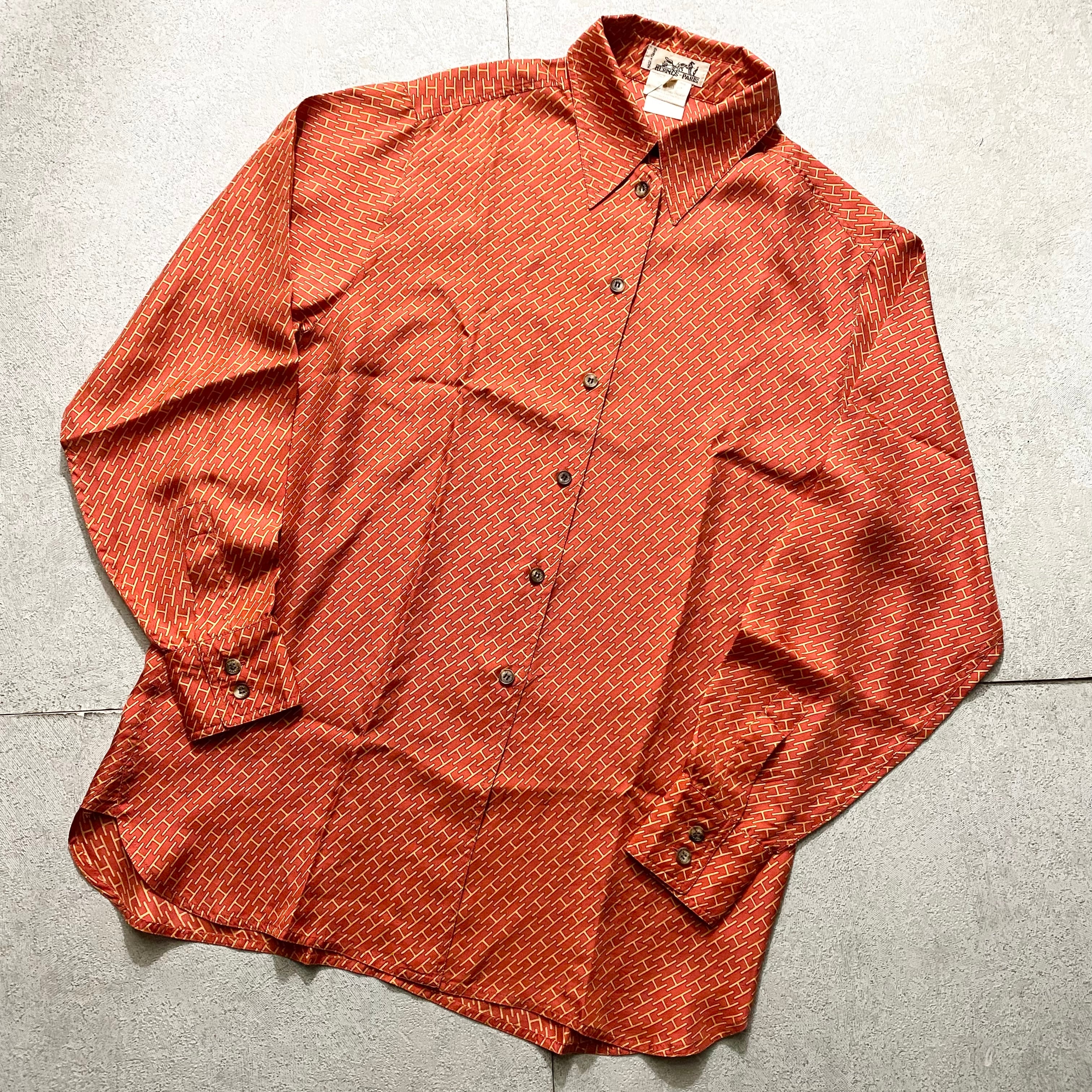 vintage HERMES “H” pattern silk shirt | NOIR ONLINE