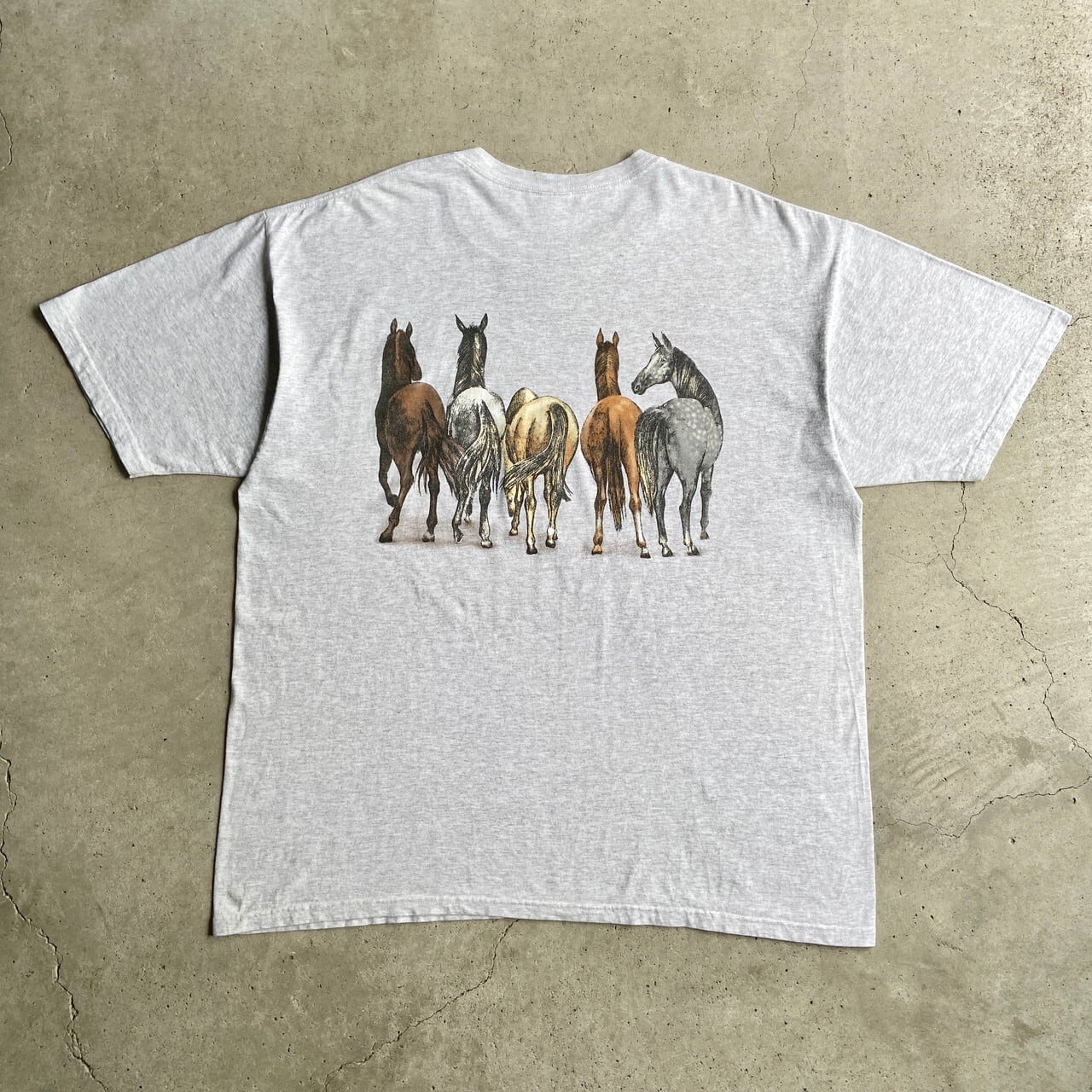 ビッグサイズ 00年代 馬 アニマル アート プリント Tシャツ メンズ2XL