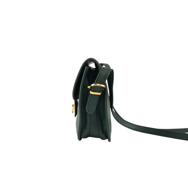CELINE セリーヌ ショルダーバッグ グリーン ガンチーニ レザー vintage ヴィンテージ オールド jh6t3a