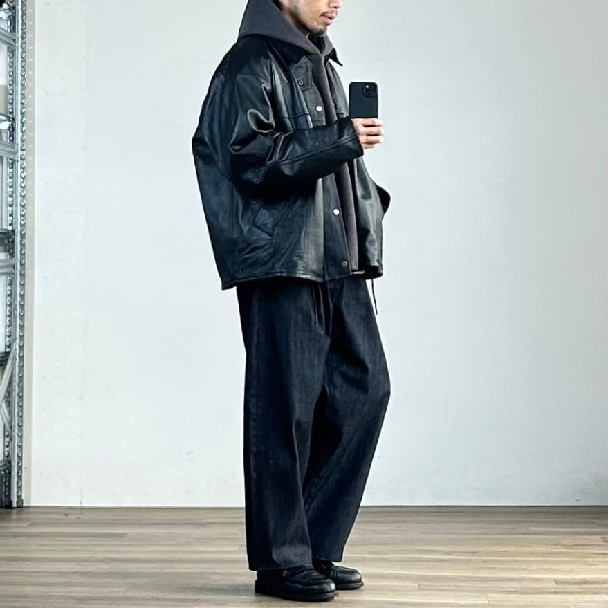 25AW》【YOUSED】 LEATHER DRIVERS JACKET 