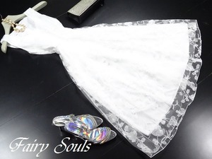 ★送料無料★M（9号）☆花レ－ス仕様マキシ丈のワンピ－ス(OPN5300)