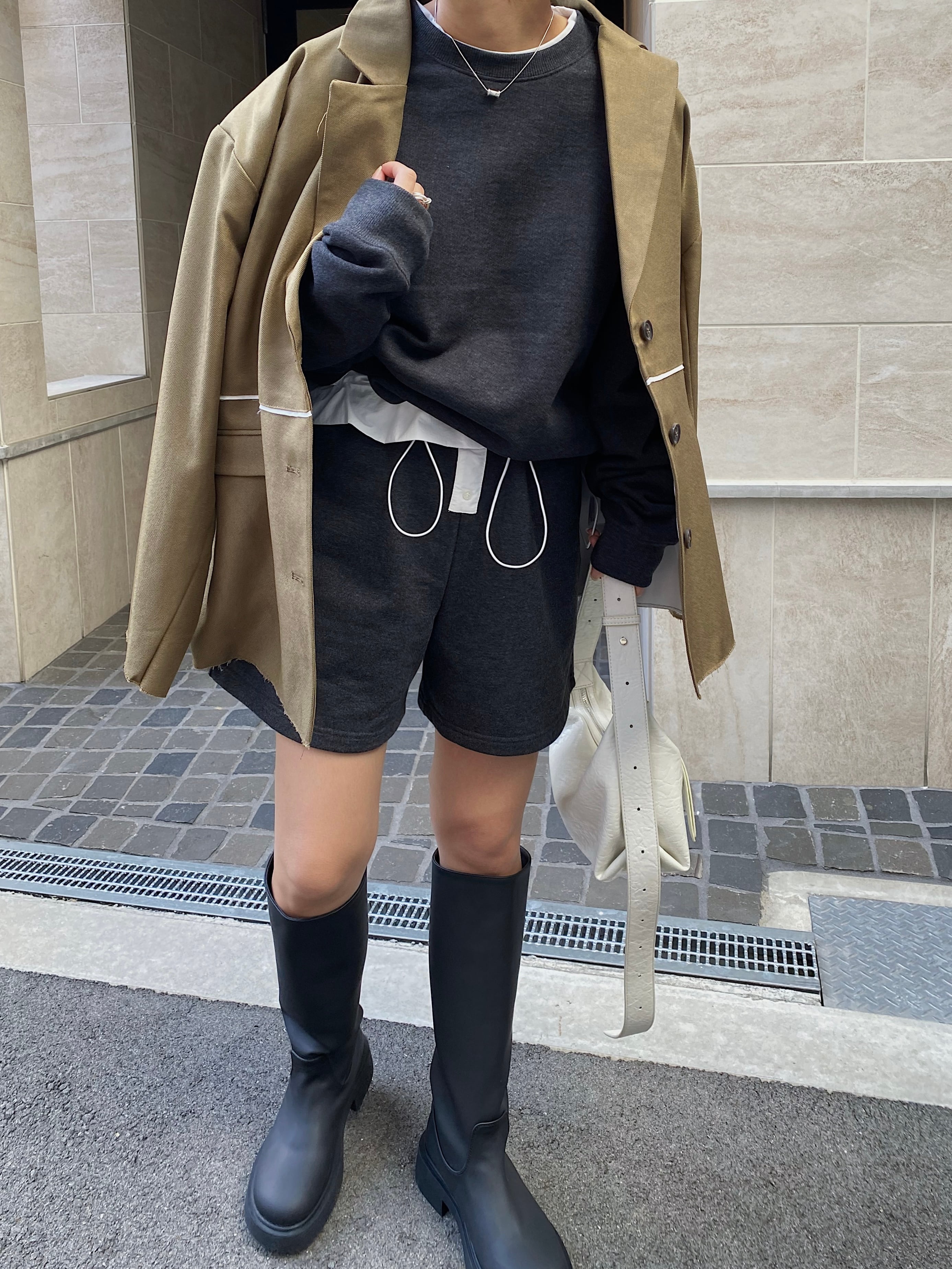 platform soft leather long boots | nananamoe