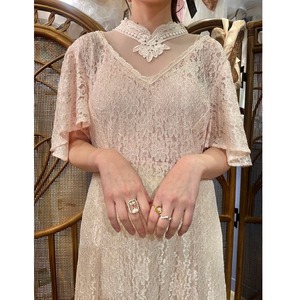 pink all lace dress