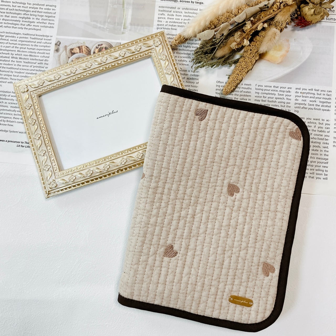 ◇白バラの刺繍◇ハンドメイドのマルチケース マルチケース・手帳カバー | #202 ameri plus