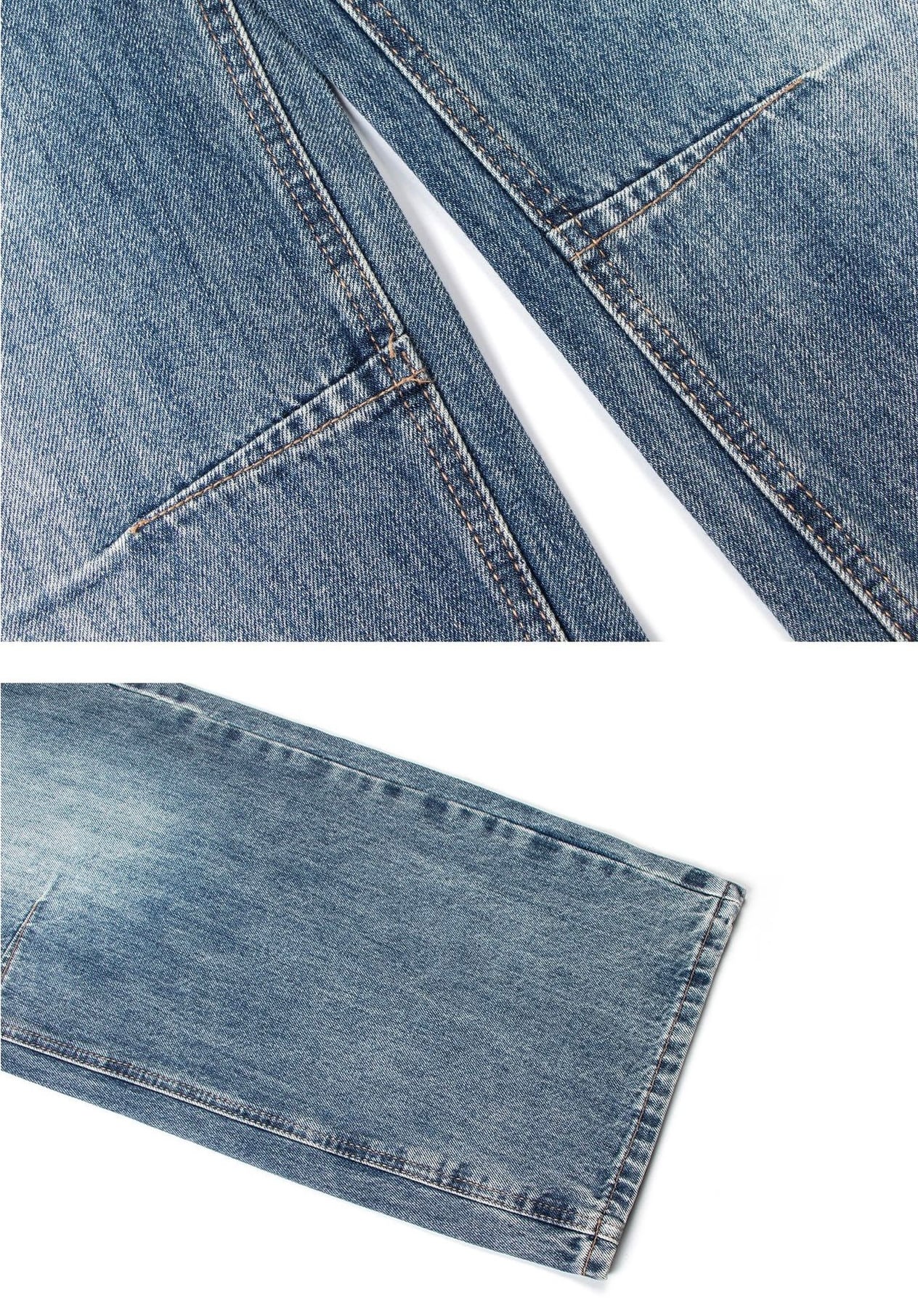 膝ステッチ ストレートデニム / Knee Stitch Straight Denim