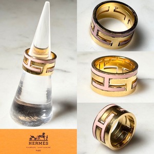 HERMES gold plated silver “Move H” ring