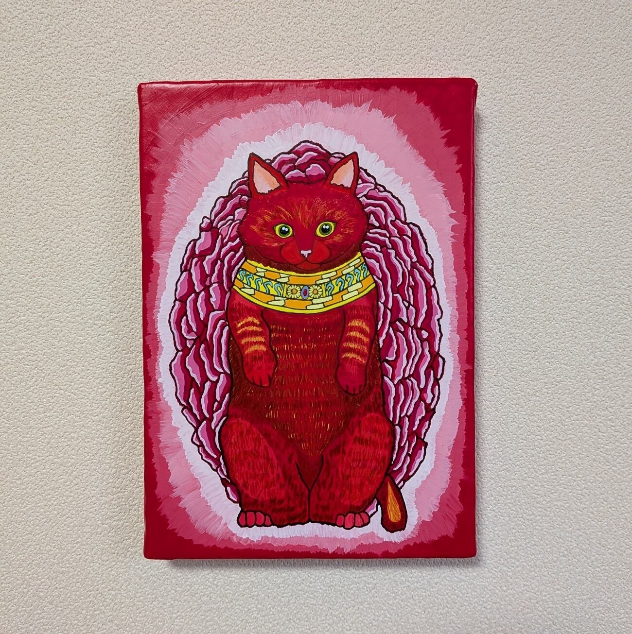猫×クローバー」10×10cm 〈ウッドバーニングアートフレーム〉 | PAY ID