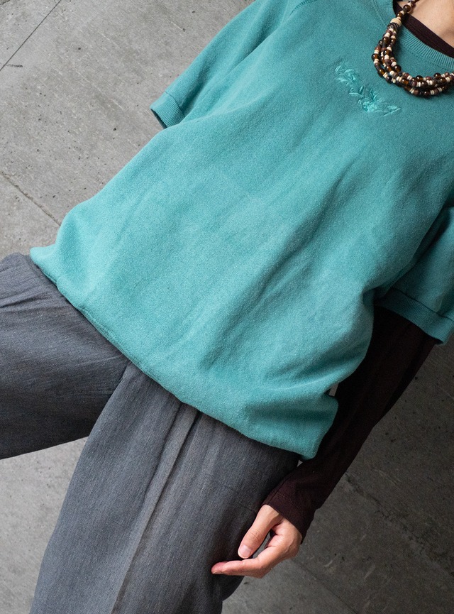 "Lee" 1980s Embroidery shortsleeve sweat